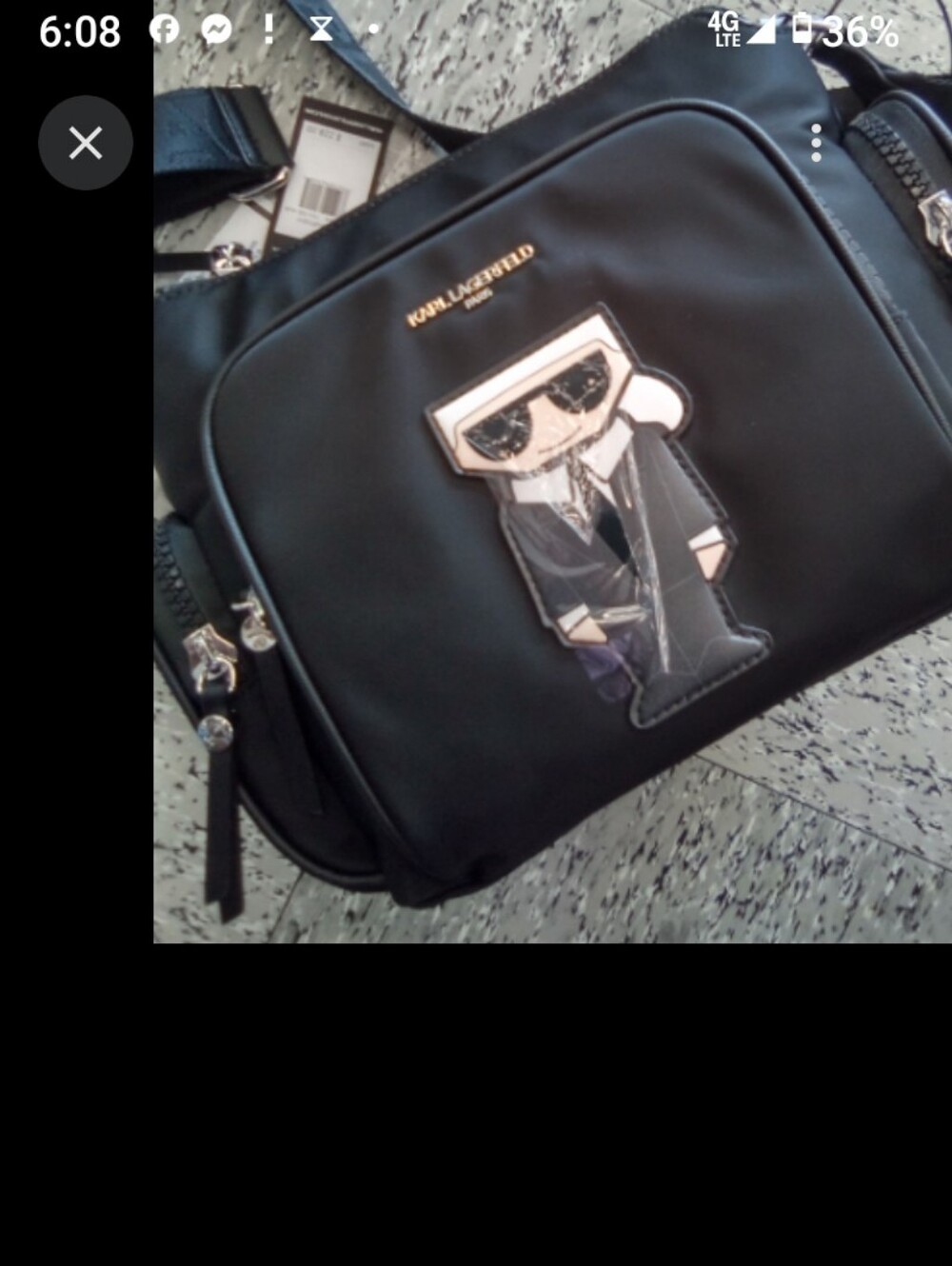 Karl Lagerfeld Black Nylon Shoulder Bag